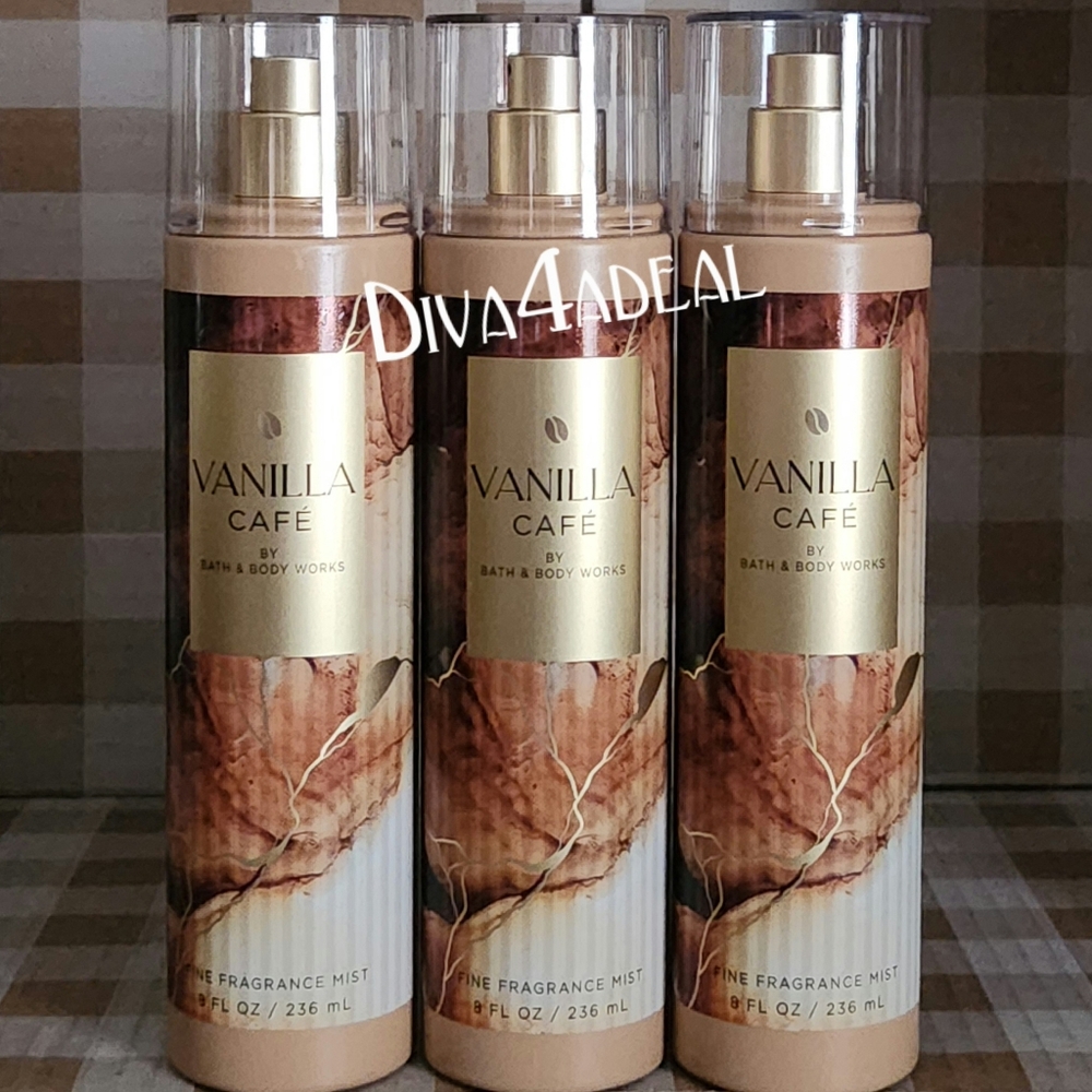 3X Bath & Body Works VANILLA CAFÉ Mist Sprays